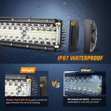 Nilight 22 Inch 480W Triple Row Spot Flood LED Light Bar, view 4