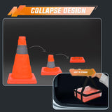 Nilight 24 Inch Collapsible Traffic Safety Cones 2 Pack - Bright Orange Parking Cones with Reflective Collars for Roadside Emergency, Parking, Driving Practice, view 4