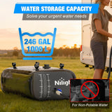 Nilight 246Gal/1000L Water Storage Bladder, RV Potable Water Bladder Tank Camping 1000D PVC Foldable Collapsible Storage Containers for Truck Bed Carrier Garden Irrigation Emergency Water Use, Black, view 3