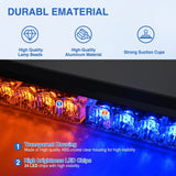 Nilight 24LED Emergency Strobe Traffic Advisor Light Bar 2 in 1 Amber Blue Dash Warning Safety Flashing Lights Front/Rear Windshield Construction Lights for Trucks Cars Plow Police Vehicles, view 2