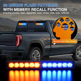 Nilight 24LED Emergency Strobe Traffic Advisor Light Bar 2 in 1 Amber Blue Dash Warning Safety Flashing Lights Front/Rear Windshield Construction Lights for Trucks Cars Plow Police Vehicles, view 6