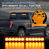 Nilight 24LED Emergency Strobe Traffic Advisor Light Bar 2 in 1 Amber Dash Warning Safety Flashing Lights Front/Rear Windshield Construction Lights for Trucks Cars Plow Police Firefighter Vehicles, view 6