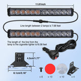Nilight 24LED Emergency Strobe Traffic Advisor Light Bar 2 in 1 Amber Green Dash Warning Safety Flashing Lights Front/Rear Windshield Construction Lights for Trucks Cars Plow Police Vehicles, view 5