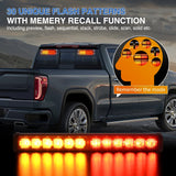Nilight 24LED Emergency Strobe Traffic Advisor Light Bar 2 in 1 Amber Red Dash Warning Safety Flashing Lights Front/Rear Windshield Construction Lights for Trucks Cars Plow Police Firefighter Vehicles, view 6