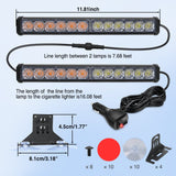 Nilight 24LED Emergency Strobe Traffic Advisor Light Bar 2 in 1 Amber White Dash Warning Safety Flashing Lights Front/Rear Windshield Construction Lights for Trucks Cars Plow Police Vehicles, view 5