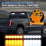 Nilight 24LED Emergency Strobe Traffic Advisor Light Bar 2 in 1 Amber White Dash Warning Safety Flashing Lights Front/Rear Windshield Construction Lights for Trucks Cars Plow Police Vehicles, view 6