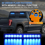 Nilight 24LED Emergency Strobe Traffic Advisor Light Bar 2 in 1 Blue Dash Warning Safety Flashing Lights Front/Rear Windshield Construction Lights for Trucks Cars Plow Police Firefighter Vehicles, view 6