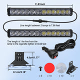 Nilight 24LED Emergency Strobe Traffic Advisor Light Bar 2 in 1 Blue White Dash Warning Safety Flashing Lights Front/Rear Windshield Construction Lights for Trucks Cars Plow Police Vehicles, view 5