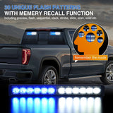 Nilight 24LED Emergency Strobe Traffic Advisor Light Bar 2 in 1 Blue White Dash Warning Safety Flashing Lights Front/Rear Windshield Construction Lights for Trucks Cars Plow Police Vehicles, view 6