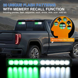 Nilight 24LED Emergency Strobe Traffic Advisor Light Bar 2 in 1 Green White Dash Warning Safety Flashing Lights Front/Rear Windshield Construction Lights for Trucks Cars Plow Police Vehicles, view 6