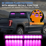 Nilight 24LED Emergency Strobe Traffic Advisor Light Bar 2 in 1 Purple Dash Warning Safety Flashing Lights Front/Rear Windshield Construction Lights for Trucks Cars Plow Police Firefighter Vehicles, view 6