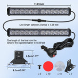 Nilight 24LED Emergency Strobe Traffic Advisor Light Bar 2 in 1 Red Blue Dash Warning Safety Flashing Lights Front/Rear Windshield Construction Lights for Trucks Cars Plow Police Firefighter Vehicles, view 5