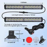 Nilight 24LED Emergency Strobe Traffic Advisor Light Bar 2 in 1 White Dash Warning Safety Flashing Lights Front/Rear Windshield Construction Lights for Trucks Cars Plow Police Firefighter Vehicles, view 5