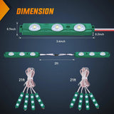 Nilight 24 LEDs Green Ultra-Bright Light Kit (8 Pcs), view 2