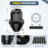 Nilight 24PCS M14x1.5 Lug Nuts Compatible with 2015-2025 Ford F-150 | for 2015-2025 Ford Expedition/Lincoln Navigator One-Piece Solid Black Steel OEM Factory Wheel Nuts Replace, view 2