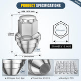Nilight 24PCS M14x1.5 Lug Nuts Compatible with 2015-2025 Ford F-150 | for 2015-2025 Ford Expedition/Lincoln Navigator One-Piece Solid Chrome Steel OEM Factory Wheel Nuts Replace, view 2