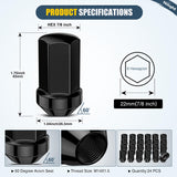 Nilight 24PCS M14x1.5 Lug Nuts One-Piece Compatible with 2012-2024 RAM 1500 | for 2000-2024+ Suburban/Tahoe/Yukon/Escalade 1999-2025 Silverado/Sierra 1500 Solid Black Steel OEM Factory Wheel Nut Replace, view 2