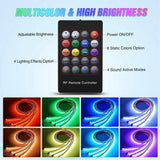 Nilight 252Leds RGB Underglow Neon Wireless Remote Control Led Strip Light 4PCS, view 3