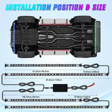 Nilight 256Leds RGB Underglow Neon APP Remote Control Led Strip Light 4PCS, view 4