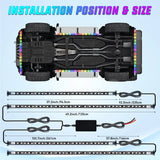 Nilight 256Leds RGBIC Underglow Neon APP Remote Control Led Strip Light 4PCS, view 6