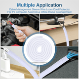 Nilight 25ft-1/2inch White Cable Management Sleeves, view 6