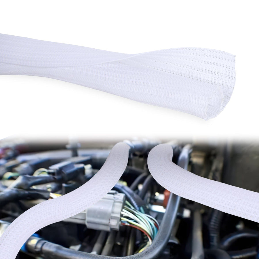 Nilight 25ft-1inch White Cable Management Sleeves