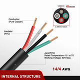 Nilight 25Ft 4Pin Trailer Extension Cable, view 2