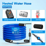 Nilight 25FT Heated Water Hose RV 5/8inch Inside Diameter -45°F Freeze Protaction Antifreeze Garden Drinking Hoses with Saving Thermostat and Smart Heat System for Winter Camper Supply Accessories, view 2