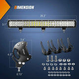 Nilight 25 Inch 162W Double Row Spot Flood LED Light Bar | 12FT Wire 5Pin Switch, view 2