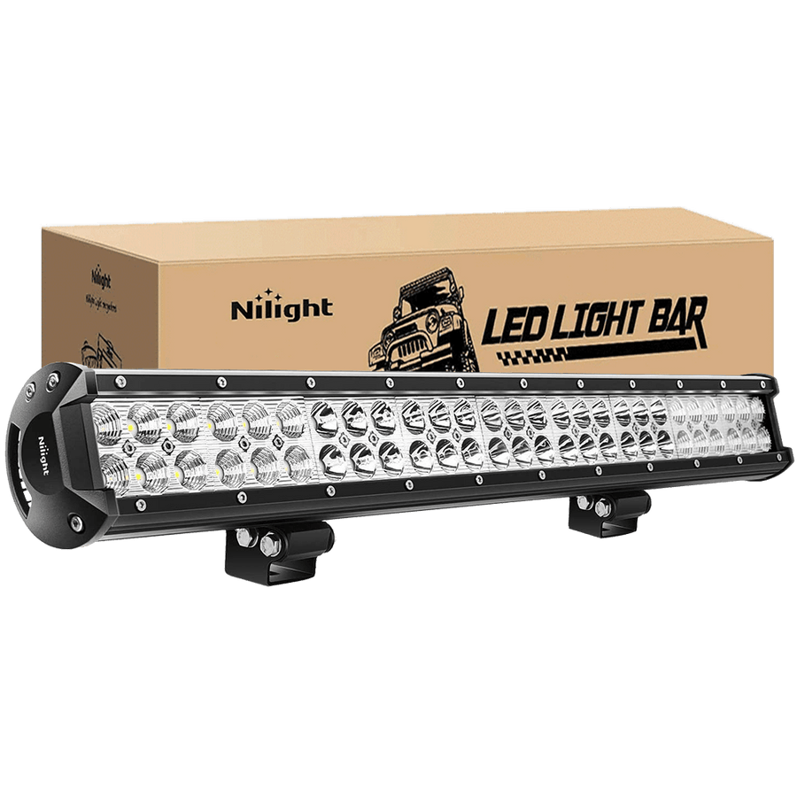Nilight 25 Inch 162W Double Row Spot Flood LED Light Bar