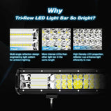 Nilight 26 Inch 297W 29700LM Triple Row Spot Flood LED Light Bar, view 3