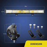 Nilight 26 Inch 360W Triple Row Spot Flood LED Light Bar, view 2