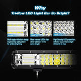 Nilight 26 Inch 360W Triple Row Spot Flood LED Light Bar, view 3