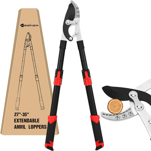 Nilight 27-35 Inch Extendable Loppers for Tree Trimming Heavy Duty Tree Trimmer Bypass Loppers with Compound Action Sharp Anvil Blade up to 2 Inch Cut Capacity Branch Cutter Chops Thick Branches Ease