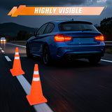 Nilight 28 Inch Collapsible Traffic Safety Cones 2 Pack - Bright Orange Parking Cones with Reflective Collars for Roadside Emergency, Parking, Driving Practice, view 3
