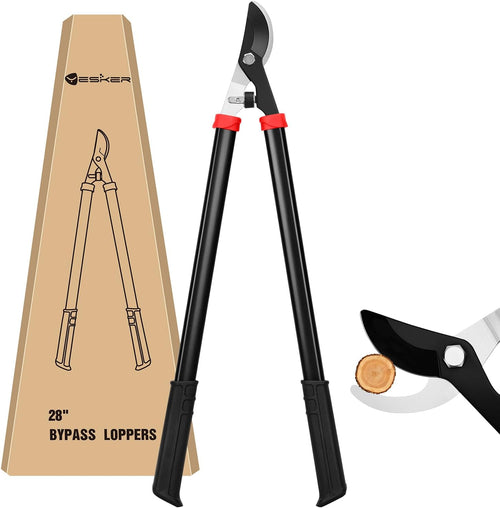 Nilight 28 Inch Loppers for Tree Trimming Heavy Duty Tree Trimmer Sharp Steel Blade Bypass Loppers Branch Cutter up to 1.5 Inch Dia Cut Capacity Shock-Absorbing Bumper Handle Ideal for Garden Maintenance