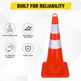 Nilight 28 inch Traffic Safety Cones, 4 Pack Durable PVC Orange Cones with Reflective Collars for Road Safety, Parking, Construction Work, Sports Training, view 3