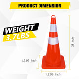 Nilight 28 inch Traffic Safety Cones, 8  Pack Durable PVC Orange Cones with Reflective Collars for Road Safety, Parking, Construction Work, Sports Training, view 2