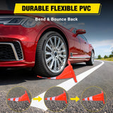 Nilight 28 inch Traffic Safety Cones, 8  Pack Durable PVC Orange Cones with Reflective Collars for Road Safety, Parking, Construction Work, Sports Training, view 5