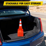 Nilight 28 inch Traffic Safety Cones, 8  Pack Durable PVC Orange Cones with Reflective Collars for Road Safety, Parking, Construction Work, Sports Training, view 6