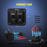 Nilight 2Gang Led Light Bar and Rear Lights 5Pin ON/Off Rocker Switch Panel Blue, view 2