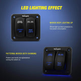 Nilight 2Gang Led Light Bar and Rear Lights 5Pin ON/Off Rocker Switch Panel Blue, view 4