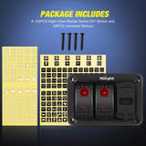 Nilight 2Gang Red Rocker Switch Panel w/ 4.8 Amp Dual USB Charger Voltmeter, view 6