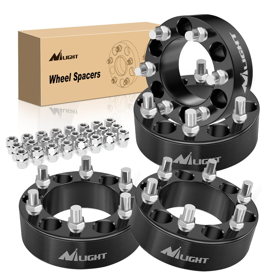 Nilight 2inch (50mm) Wheel Spacers 4Pcs For 1999 2000 2021 Chevy Silverado GMC Sierra 1500 Yukon XL Avalanche | 6x139.7 | 108 Hub Bore | 14x1.5 Studs