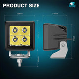 Nilight 2 Inch 4LED 20W Square Spot Built-in EMC LED Pod Lights (Pair), view 2