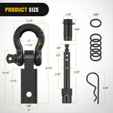 Nilight 2 Inch Anti-Theft Shackle Hitch Receiver Set Black, view 2