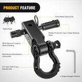 Nilight 2 Inch Anti-Theft Shackle Hitch Receiver Set Black, view 4