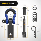 Nilight 2 Inch Anti-Theft Shackle Hitch Receiver Set Blue Black, view 2