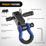 Nilight 2 Inch Anti-Theft Shackle Hitch Receiver Set Blue Black, view 4