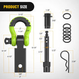 Nilight 2 Inch Anti-Theft Shackle Hitch Receiver Set Green Black, view 2